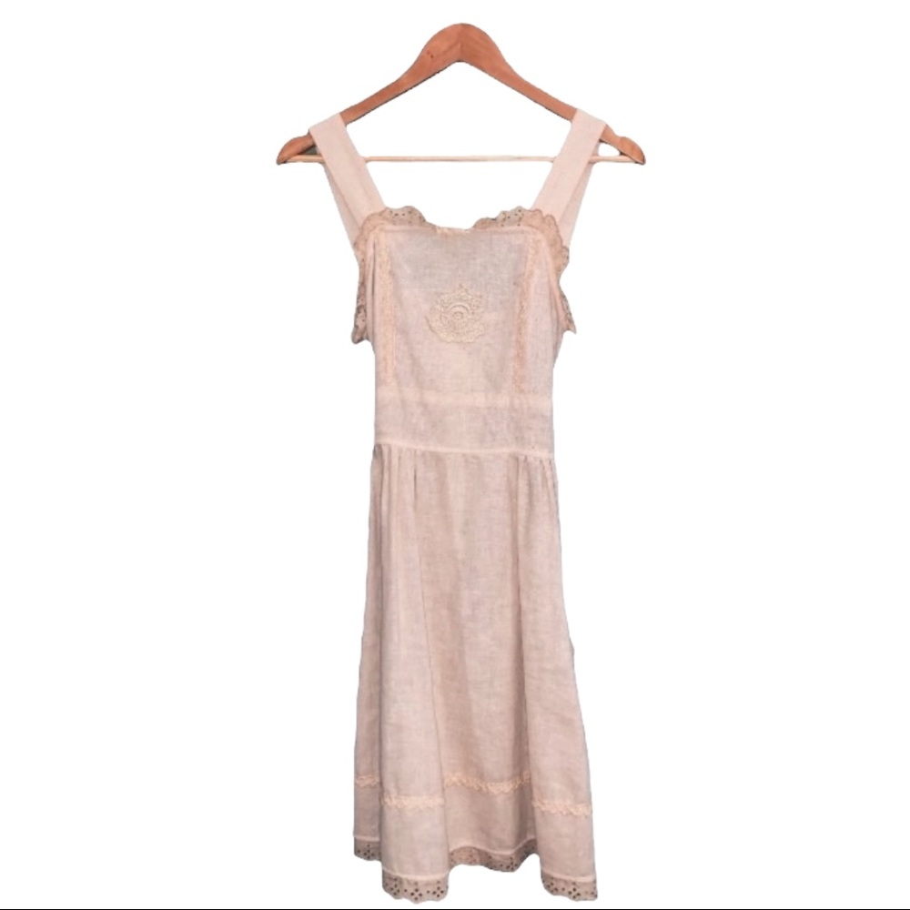Vintage Cottage Core Linen Dress
